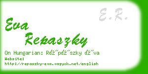 eva repaszky business card